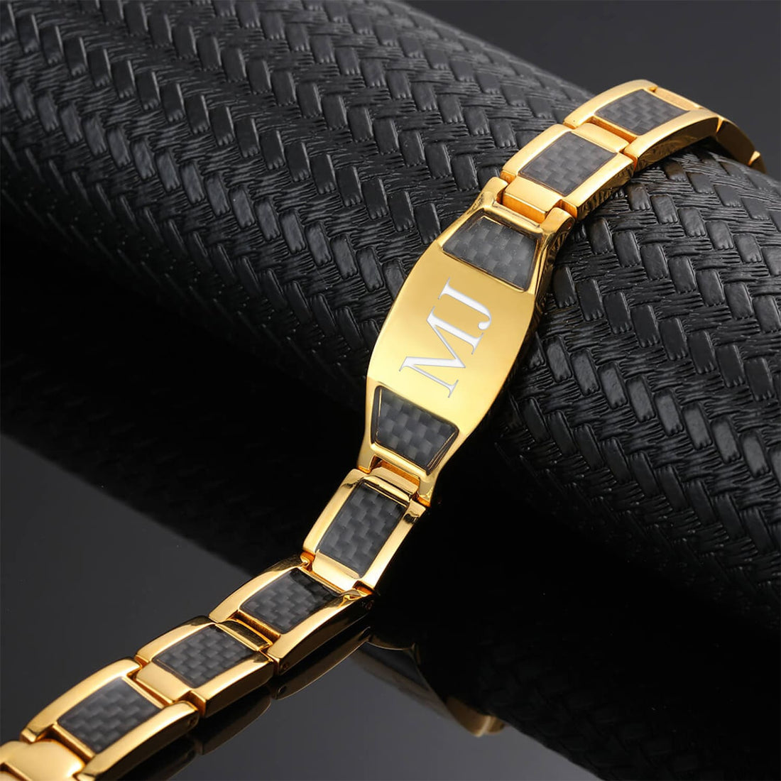 Elegant gold and black magnetic bracelet highlighting the benefits of magnetic bracelets in stylish design