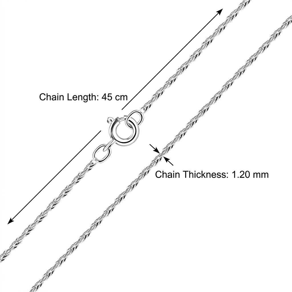 925 Sterling Silver Singapore Chain Necklace 18 Inch