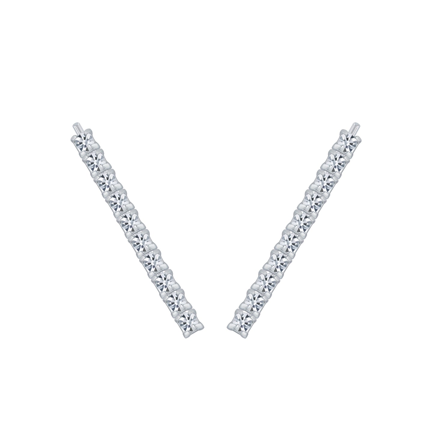 Sterling Silver Line Crystal Ear Climbers