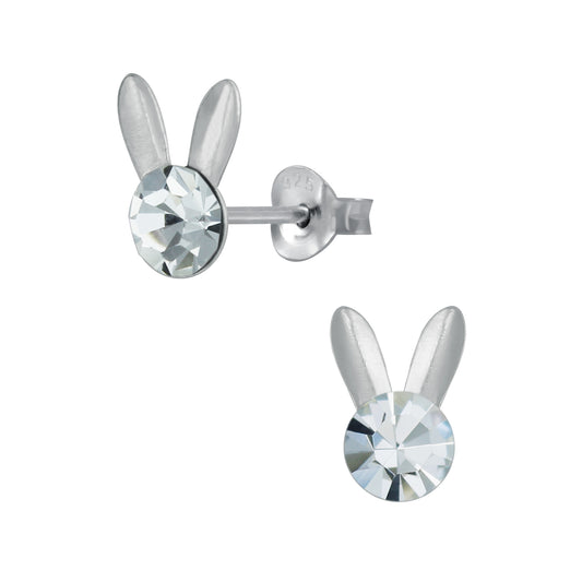Kids Sterling Silver Crystal Rabbit Girls Earrings - Melchior Jewellery