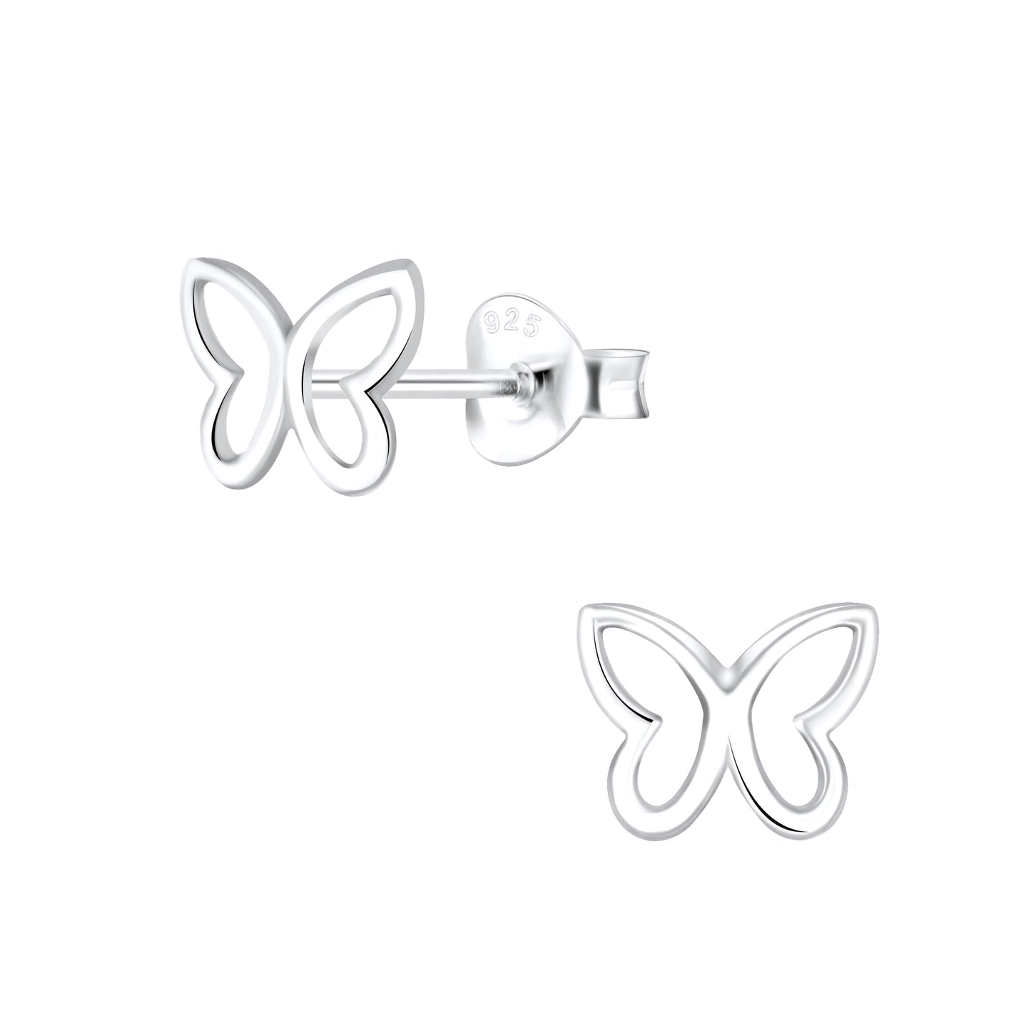 Children's Sterling Silver Open Butterfly Stud Earrings - Melchior Jewellery