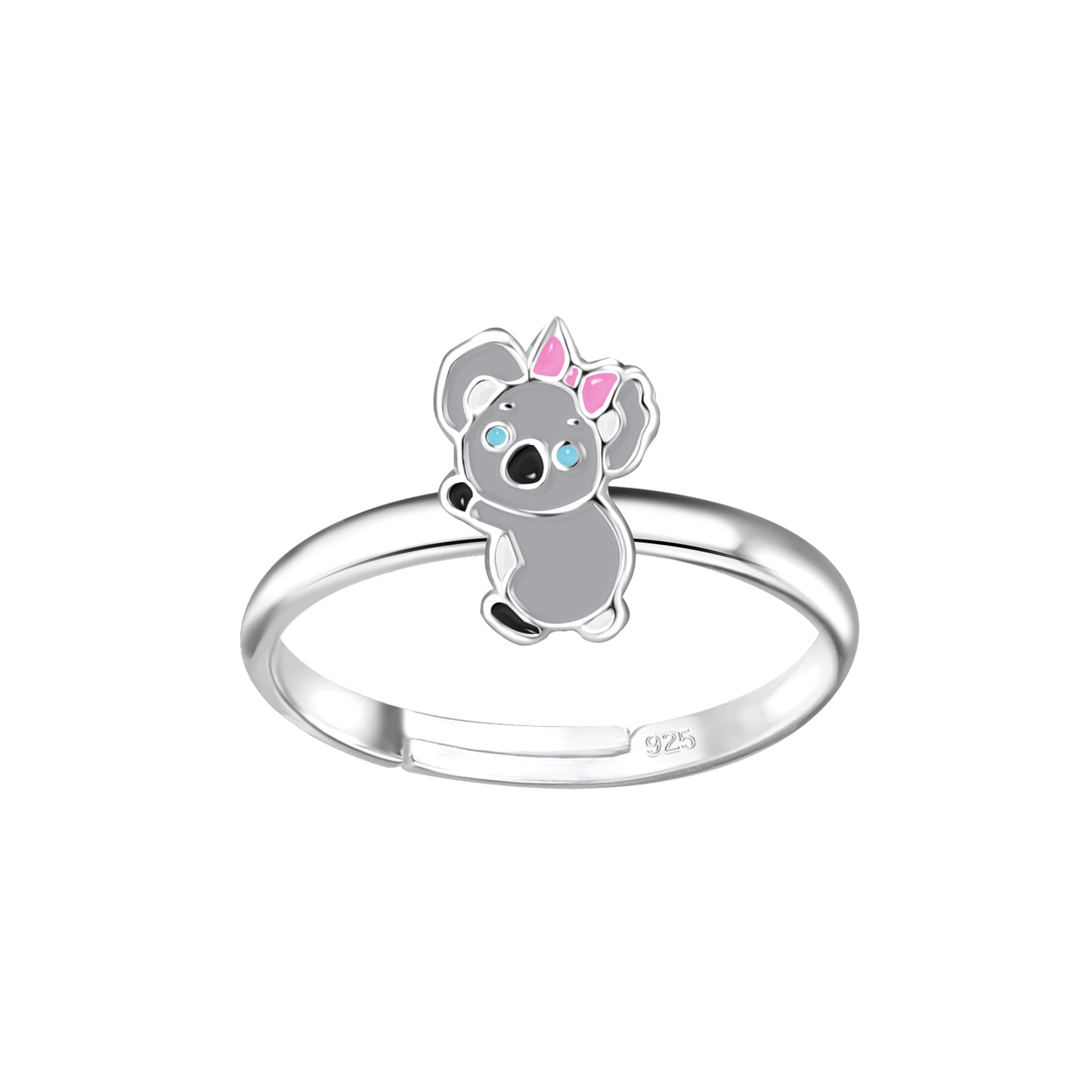 Children's Sterling Silver Adjustable Koala Bear Ring - Melchior Jewellery