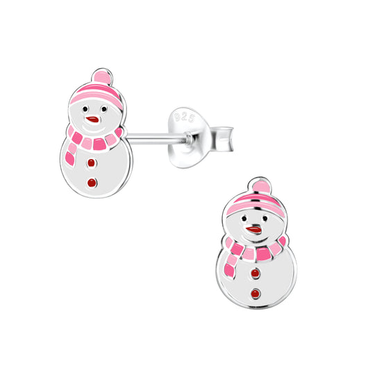 Children's Sterling Silver Snowman Stud Earrings - Melchior Jewellery