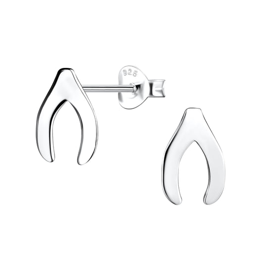 Sterling Silver Wishbone Stud Earrings - Melchior Jewellery