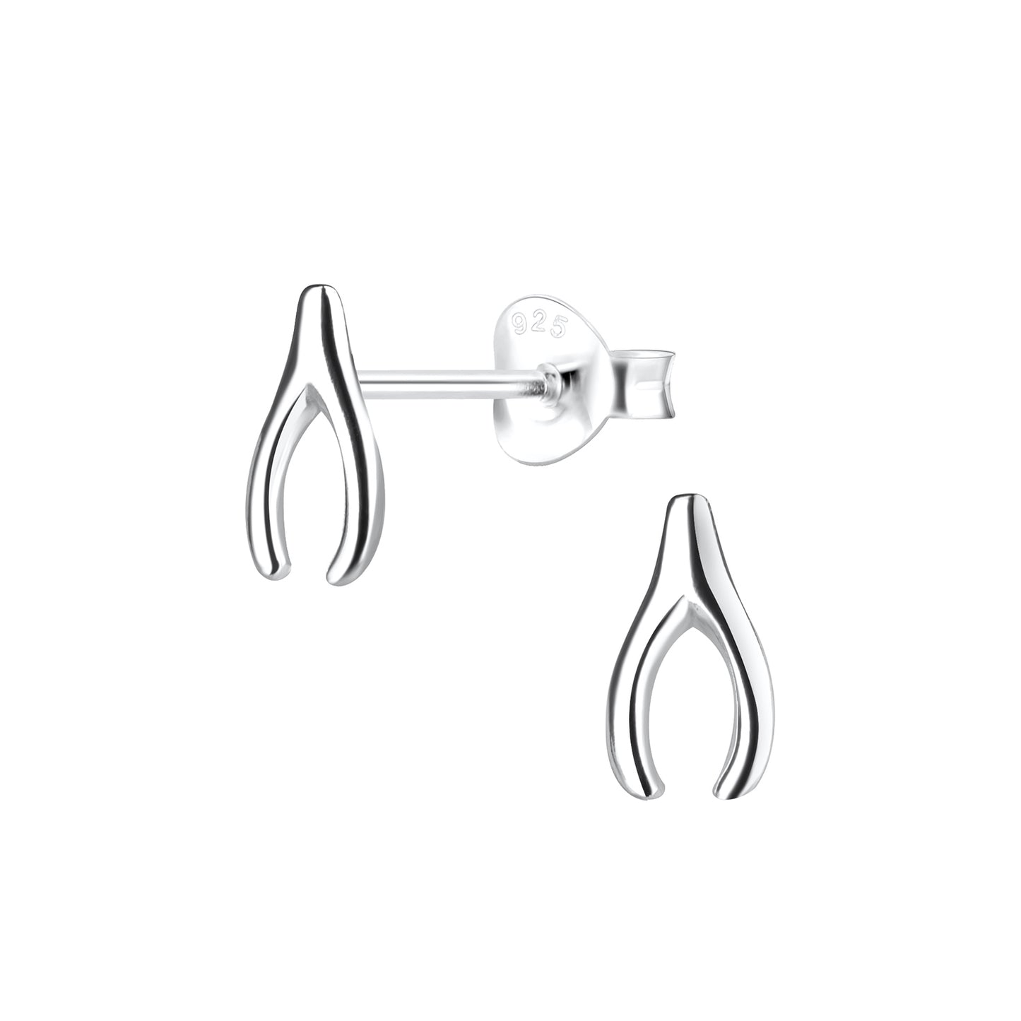 Sterling Silver Wishbone Stud Earrings - Melchior Jewellery