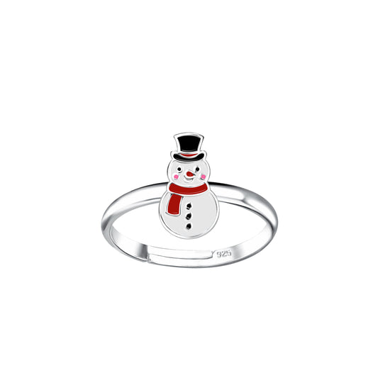 Children's Sterling Silver Adjustable Snowman Ring - Melchior Jewellery
