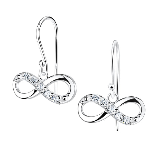 Sterling Silver Cubic Zirconia Infinity Drop Earrings - Melchior Jewellery