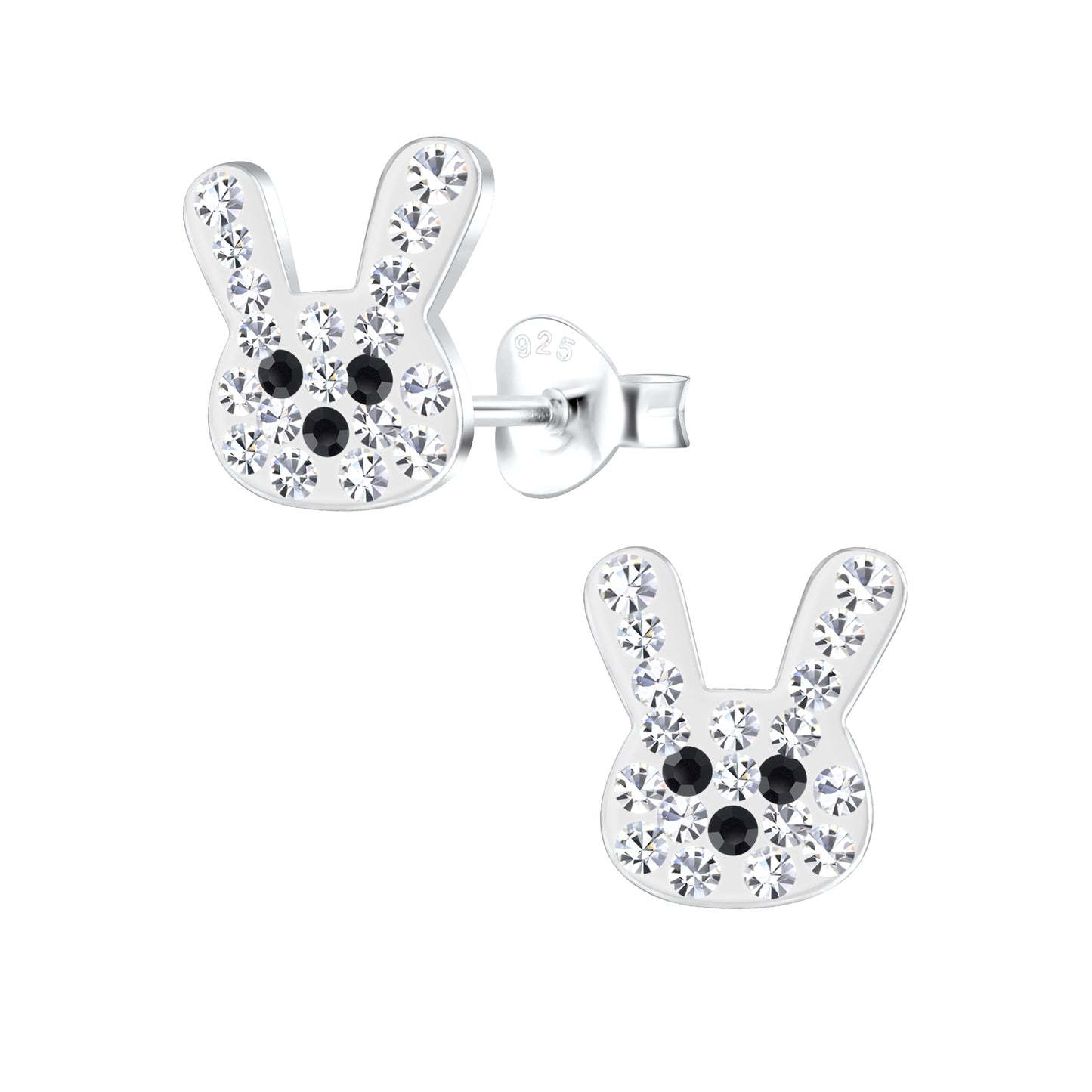 Sterling Silver Crystal Bunny Rabbit Girls Earrings - Melchior Jewellery