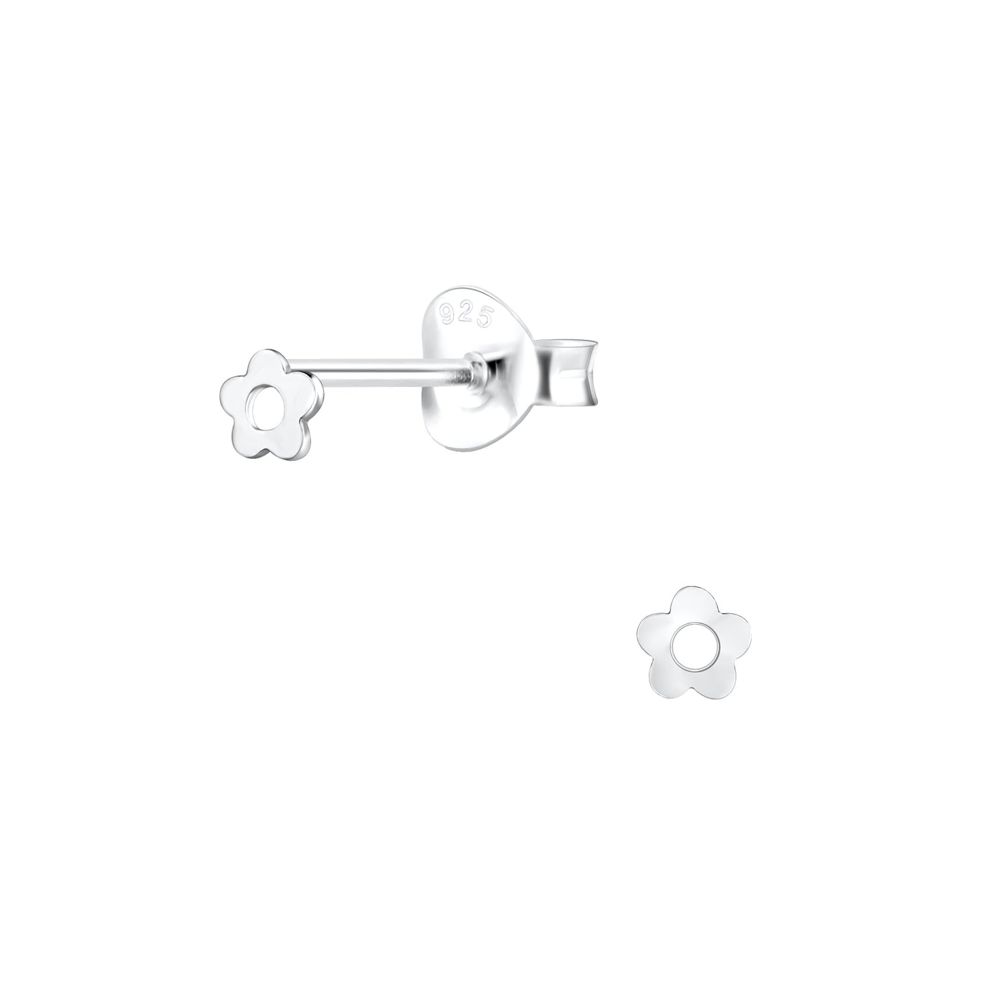 Children's Sterling Silver Tiny Flower Stud Earrings