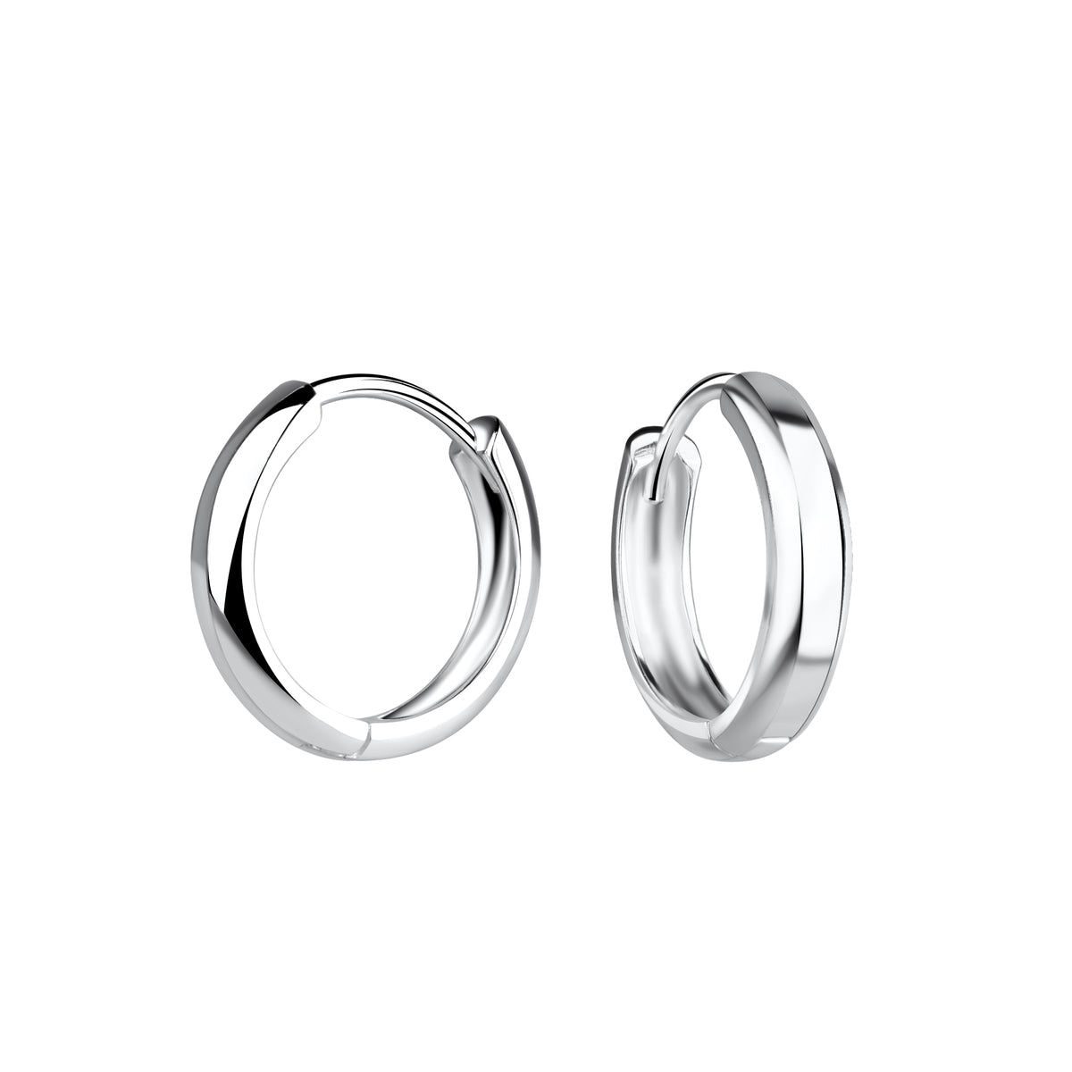 Sterling Silver 13mm Hinged Huggie Hoop Earrings