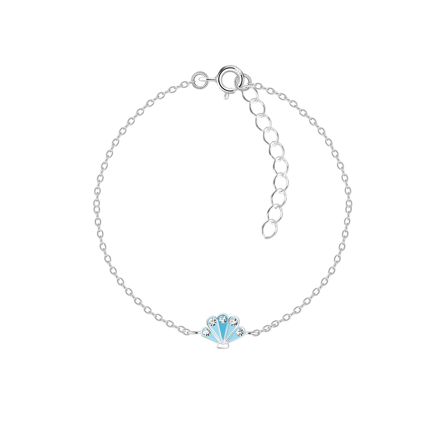 Children's Sterling Silver CZ Shell Bracelet