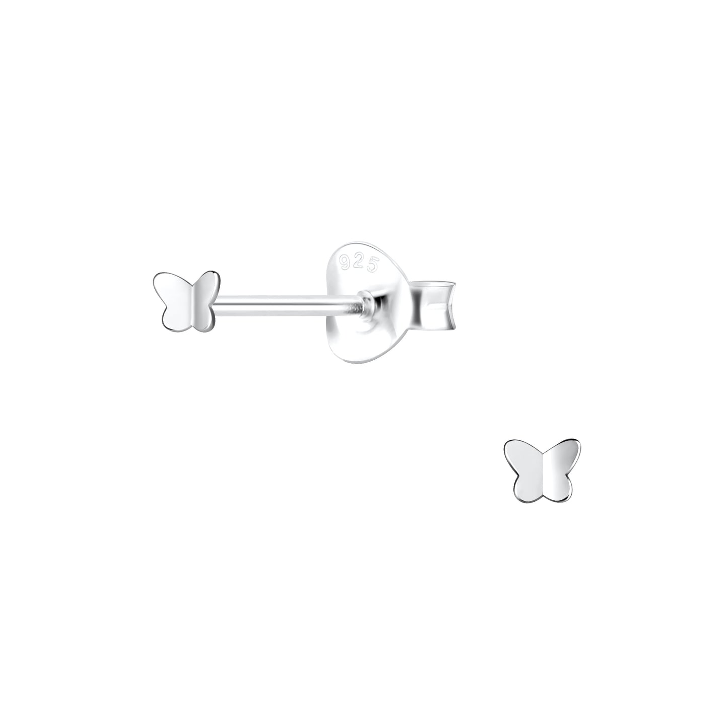 Children's Sterling Silver Tiny Butterfly Stud Earrings