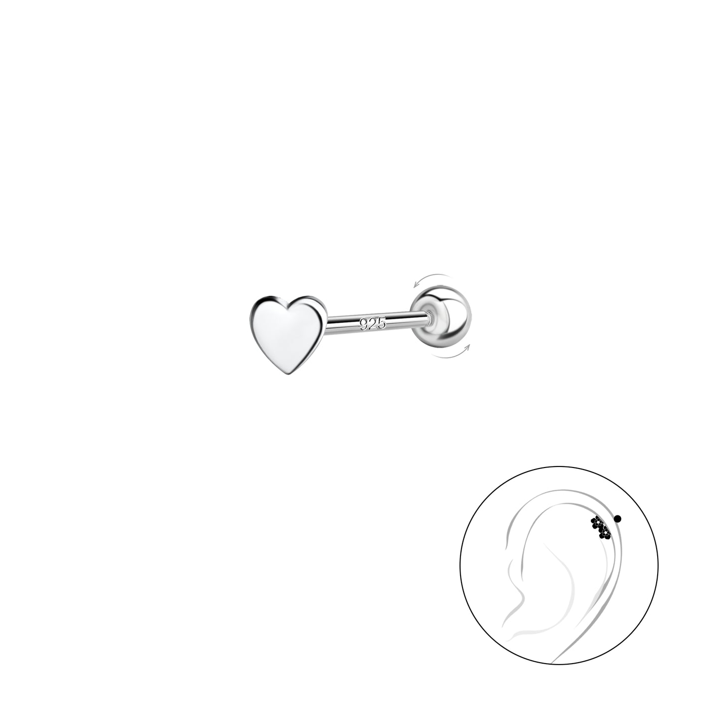 Sterling Silver Cartilage Stud