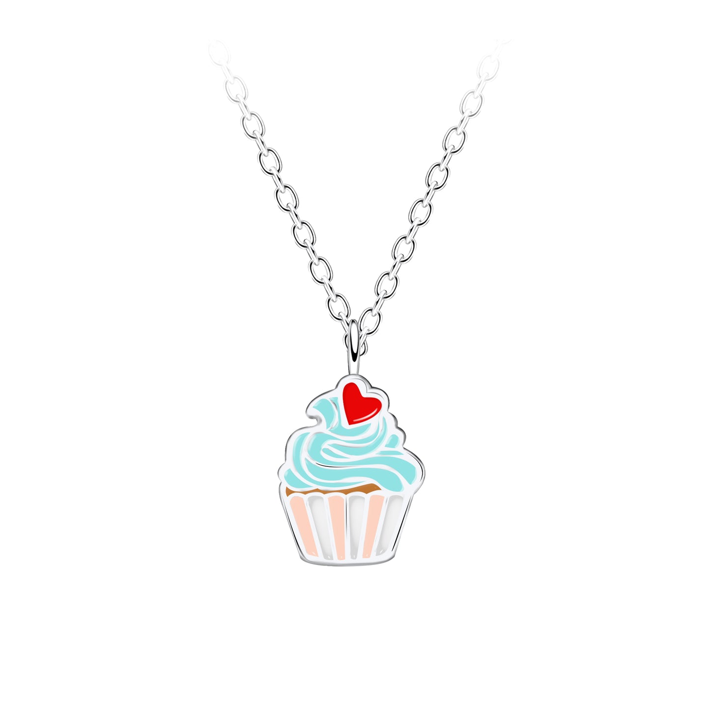 Children's Sterling Silver Colourful Cupcake Necklace - Melchior Jewellery