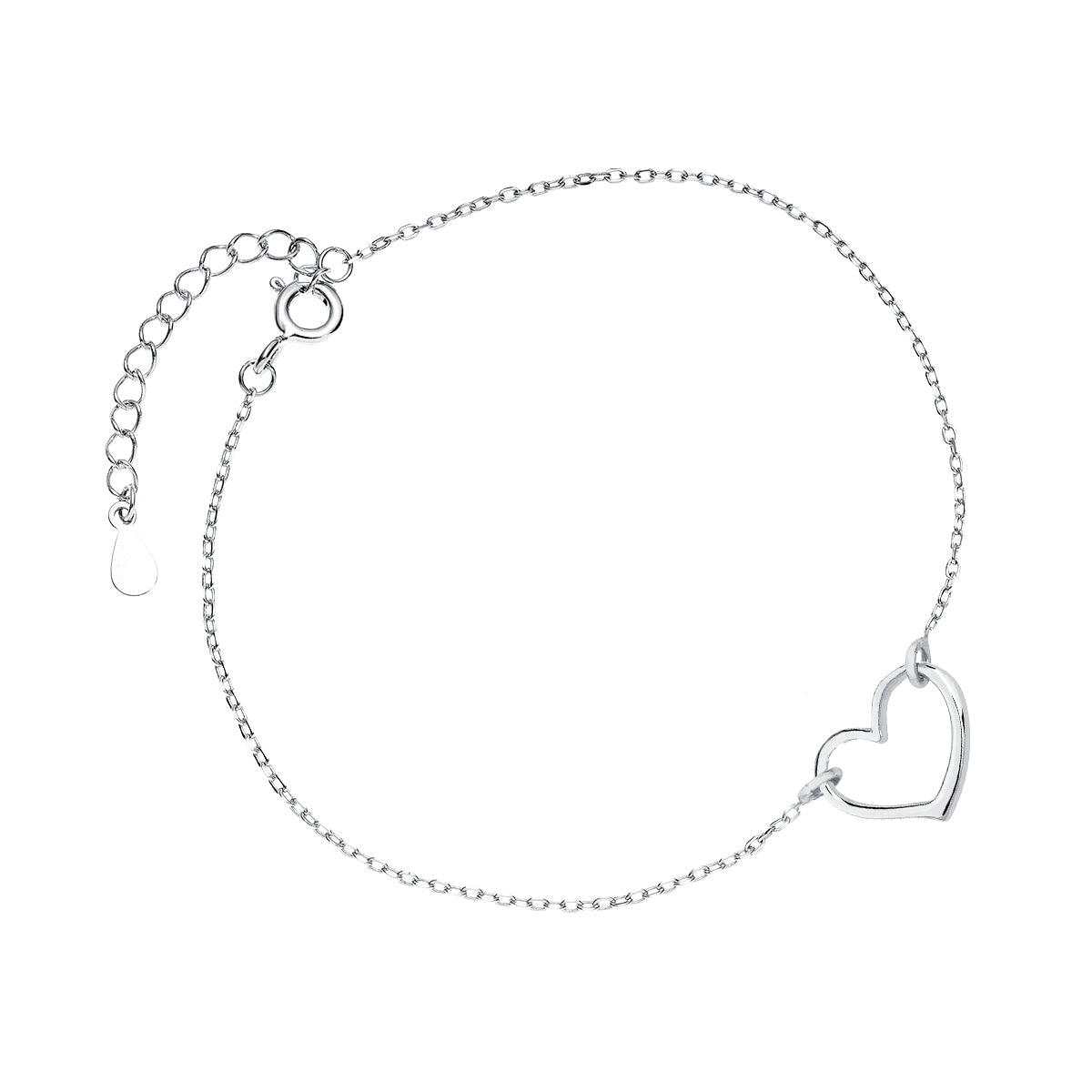 Sterling silver Open Heart Bracelet - Melchior Jewellery