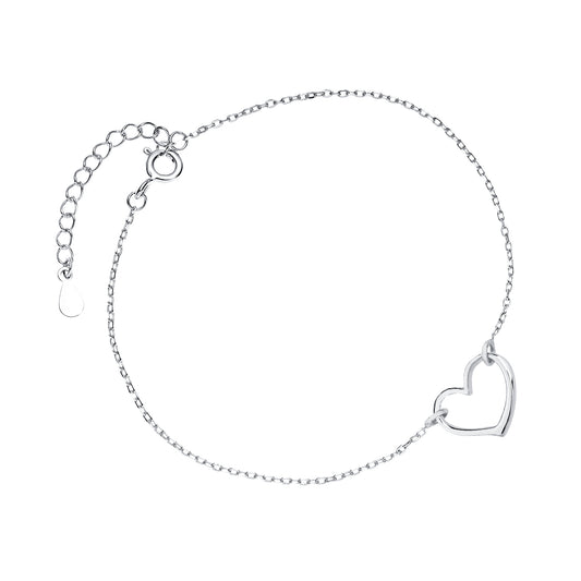Sterling silver Open Heart Bracelet - Melchior Jewellery