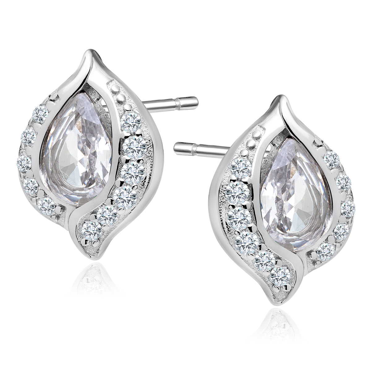 Sterling Silver Clear CZ Delicate Stud Earring - Melchior Jewellery