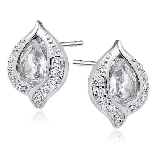 Sterling Silver Clear CZ Delicate Stud Earring - Melchior Jewellery