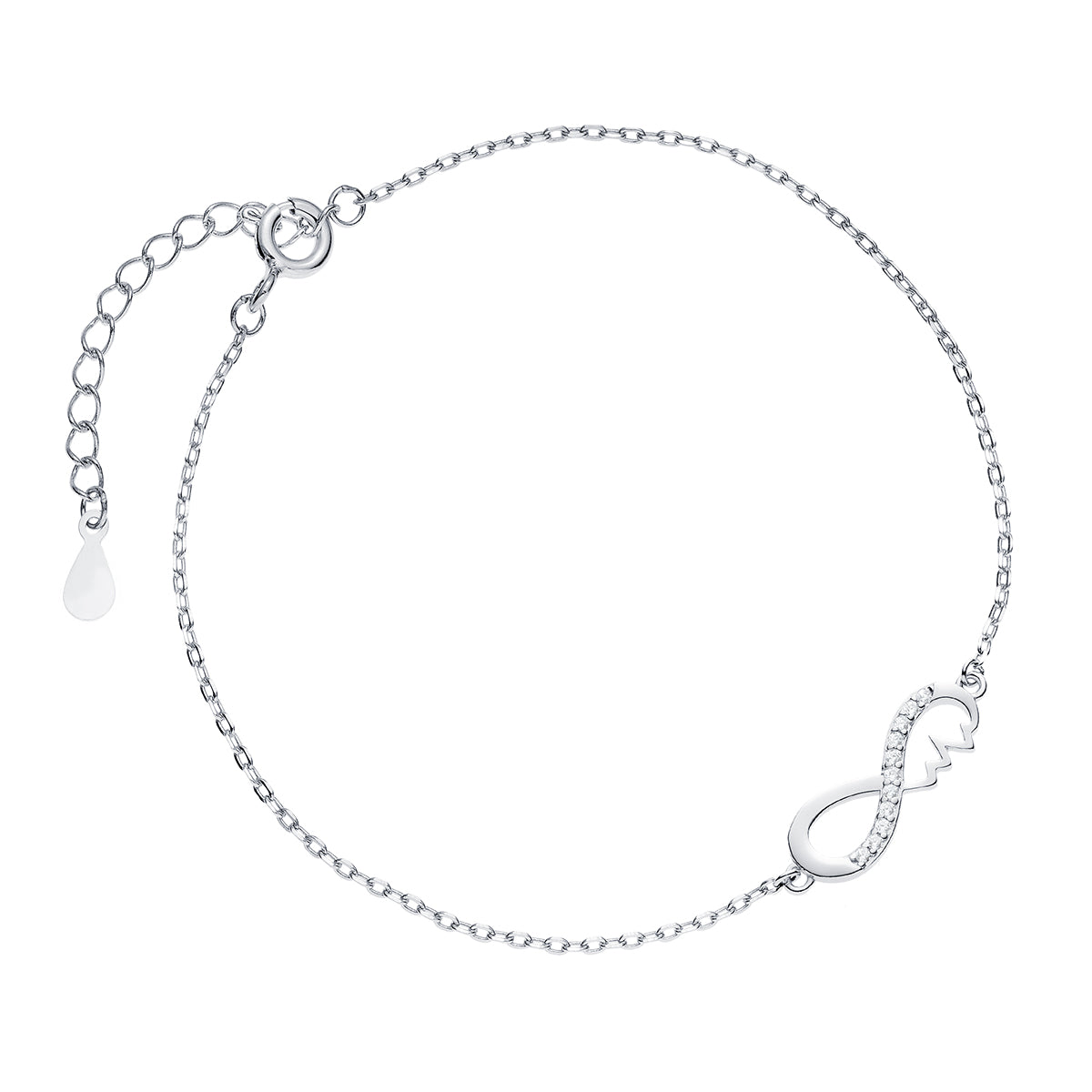 Sterling Silver Cubic Zirconia Infinity Bracelet With Pulse - Melchior Jewellery
