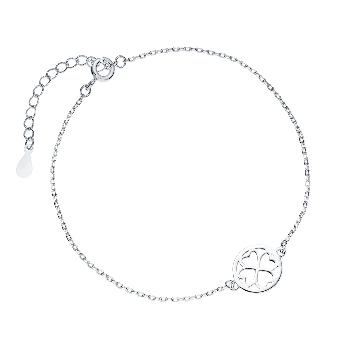 Sterling Silver Four Leaf Clover Hearts Bracelet - Melchior Jewellery