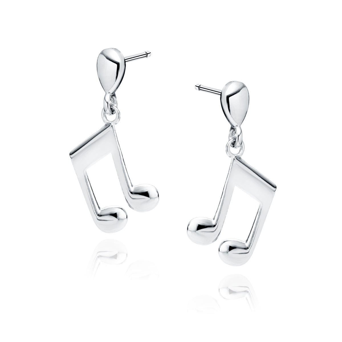 Sterling Silver Music Note Drop Earrings - Melchior Jewellery