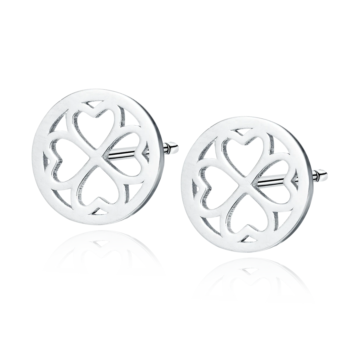Sterling Silver Lucky Four Leaf Clover Stud Earrings - Melchior Jewellery