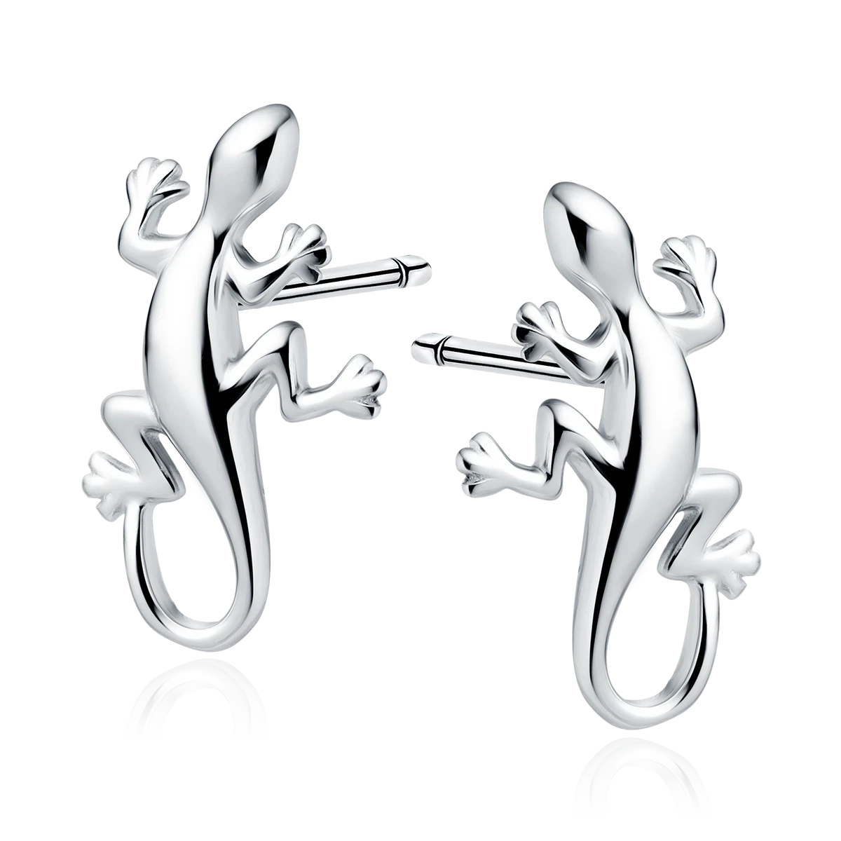 Sterling Silver Gecko Lizard Stud Earrings - Melchior Jewellery