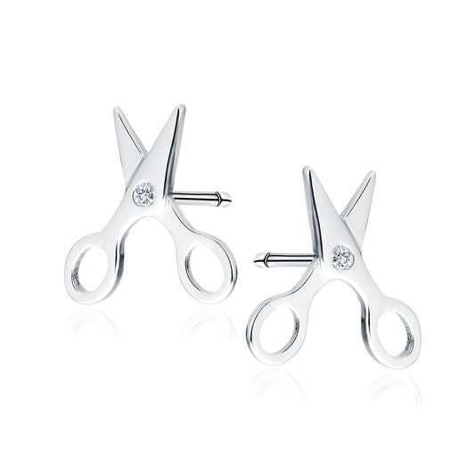 Sterling Silver Small Scissors Stud Earrings - Melchior Jewellery