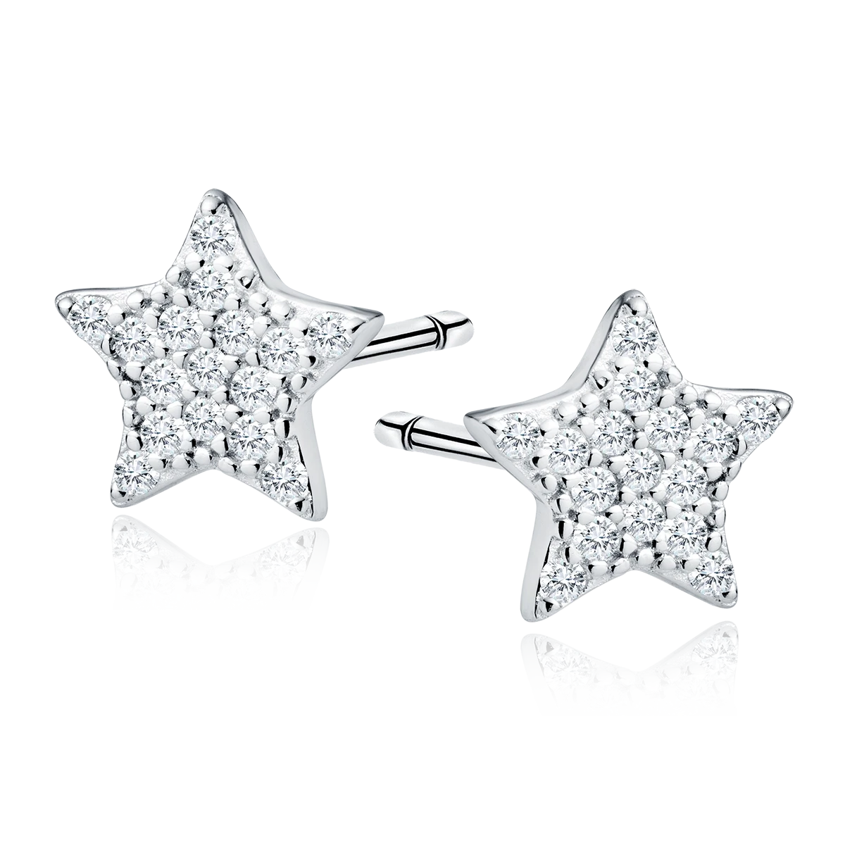 Sterling Silver Sparkling Star Stud Earrings - Melchior Jewellery