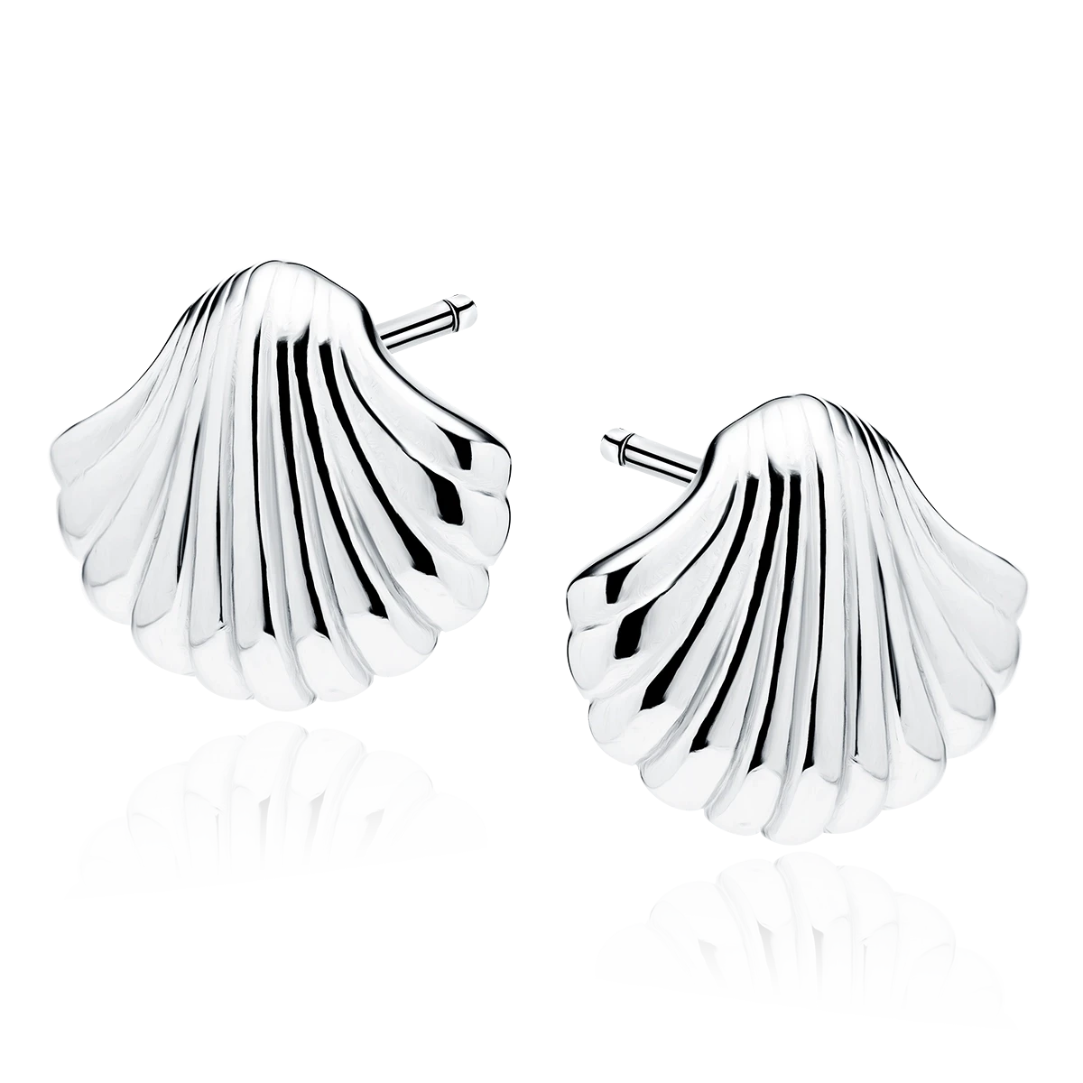 Sterling Silver Seashell Stud Earrings - Melchior Jewellery