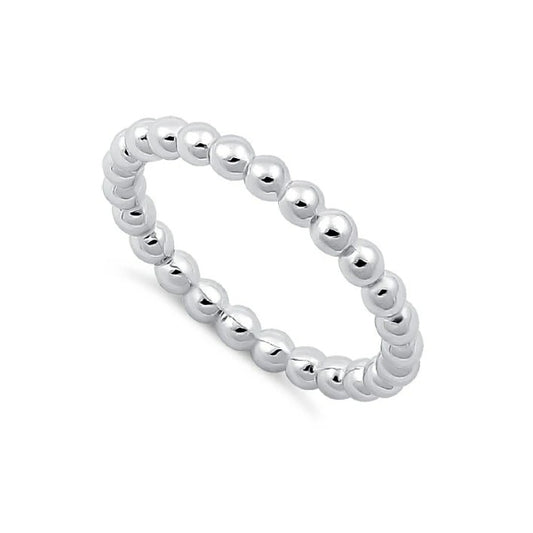Sterling Silver Beaded Stacking Ring - Melchior Jewellery