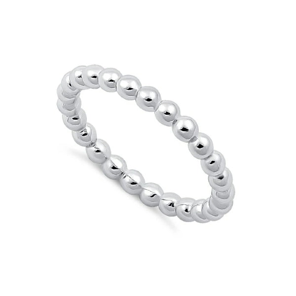 Sterling Silver Beaded Stacking Ring - Melchior Jewellery