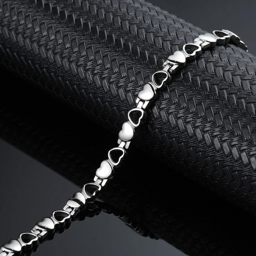 Ladies Silver Titanium 4in1 Magnetic Love Bracelet - Melchior Jewellery