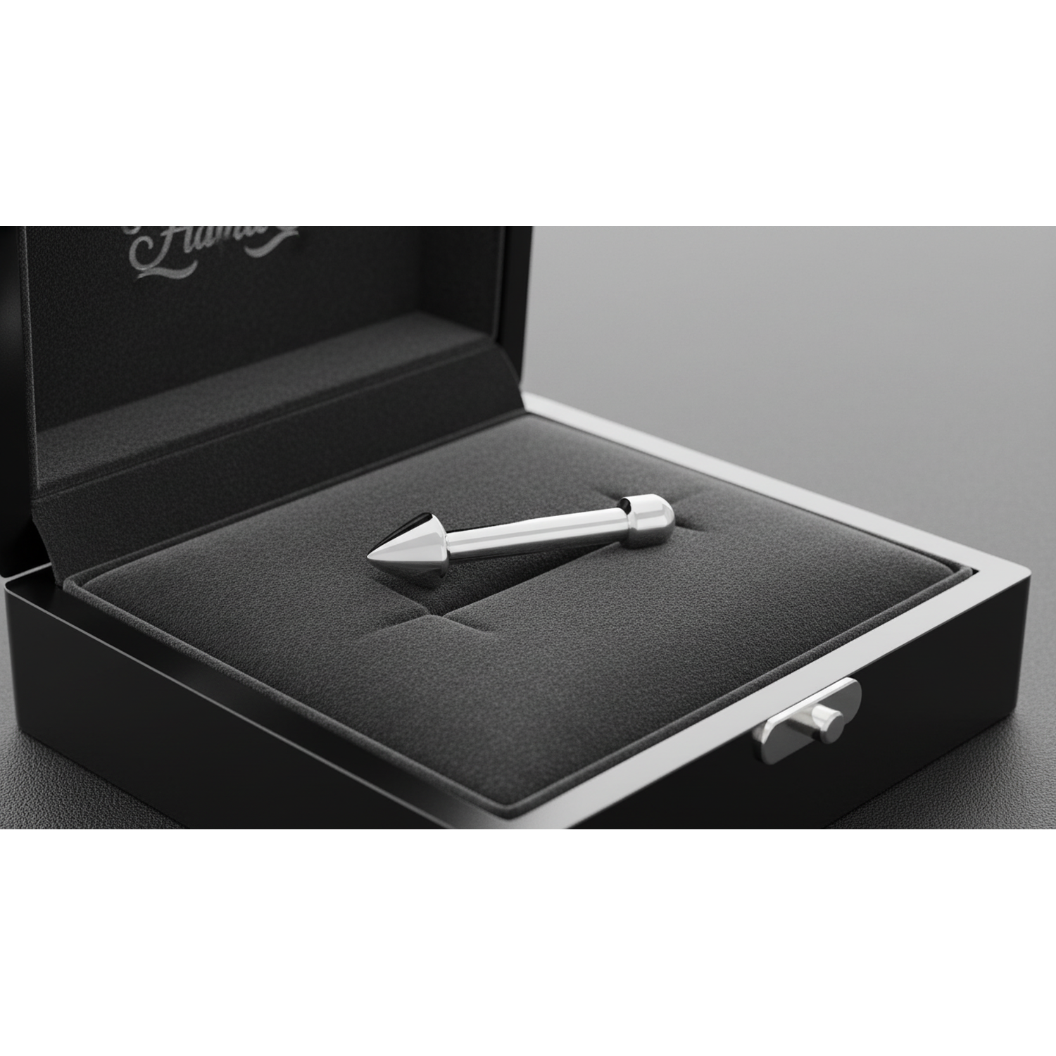 316L surgical steel nose stud by Melchior Jewellery displayed in black velvet jewellery box