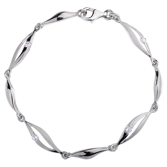 Sterling Silver Fancy Bracelet With Cubic Zirconia - Melchior Jewellery