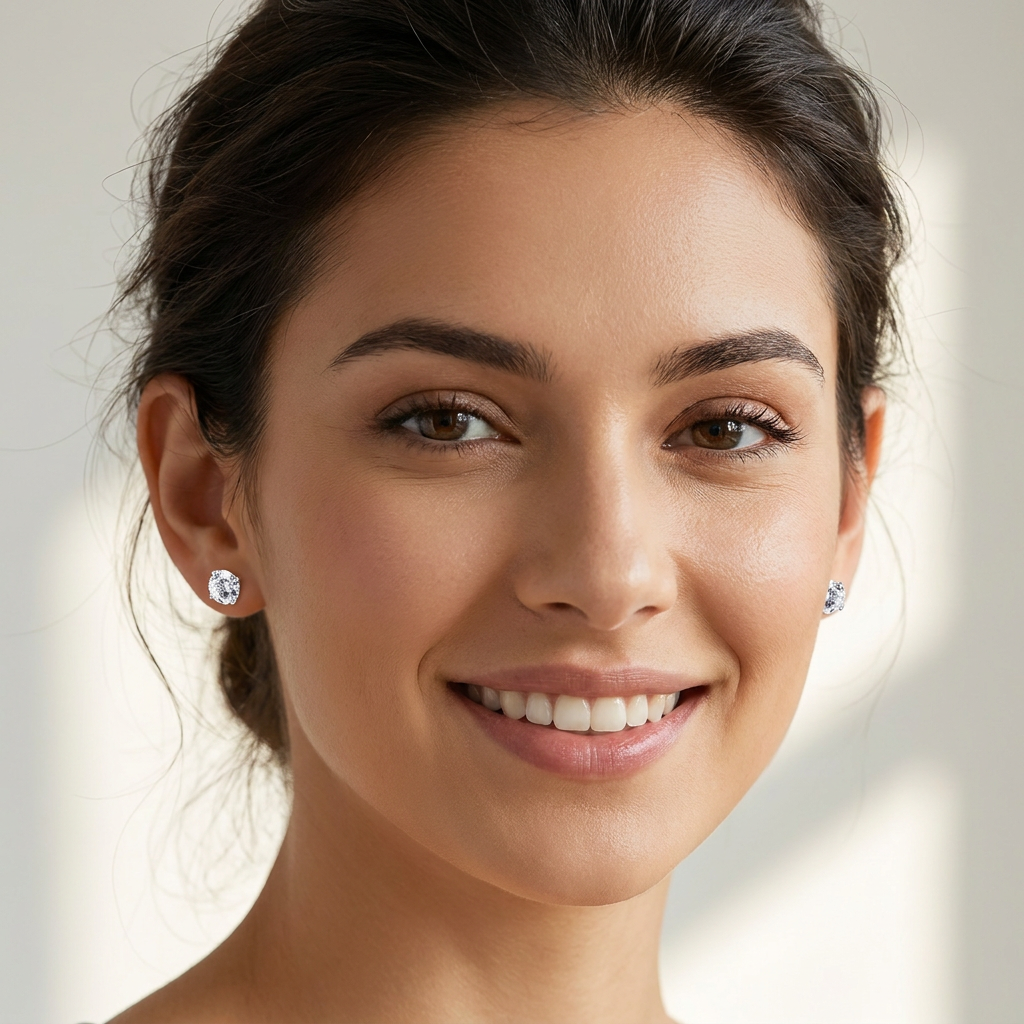 Titanium 5mm Round CZ Stud Screw Back Cartilage Stud Earrings - Melchior Jewellery
