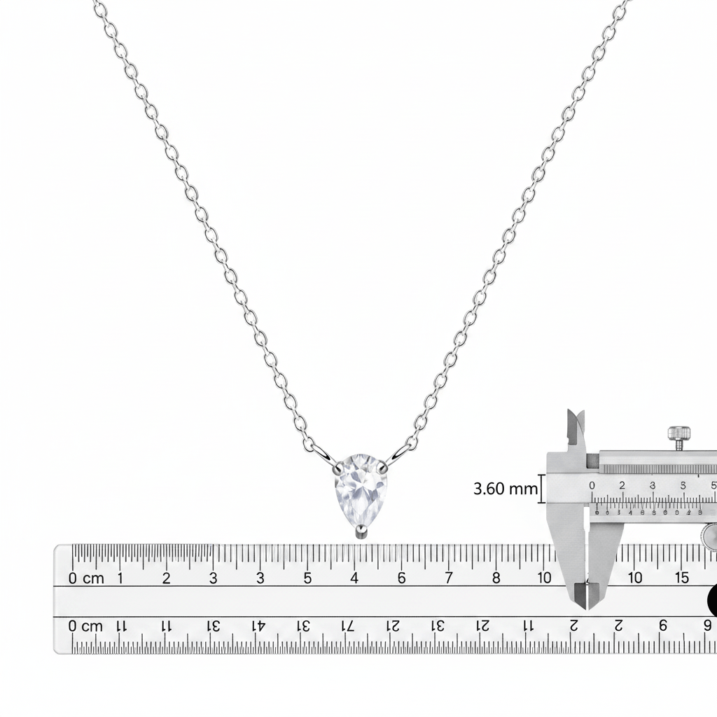 925 Sterling Silver Cubic Zirconia Teardrop Pendant Necklace - Melchior Jewellery