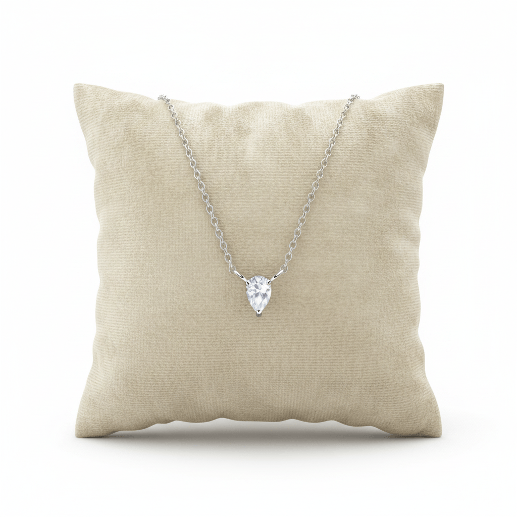 925 Sterling Silver Cubic Zirconia Teardrop Pendant Necklace - Melchior Jewellery