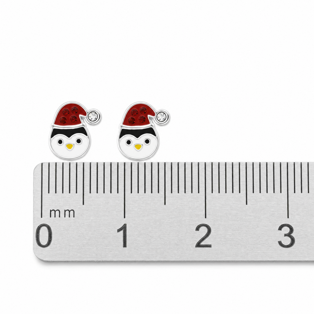 Kids Sterling Silver Penguin Christmas Earrings