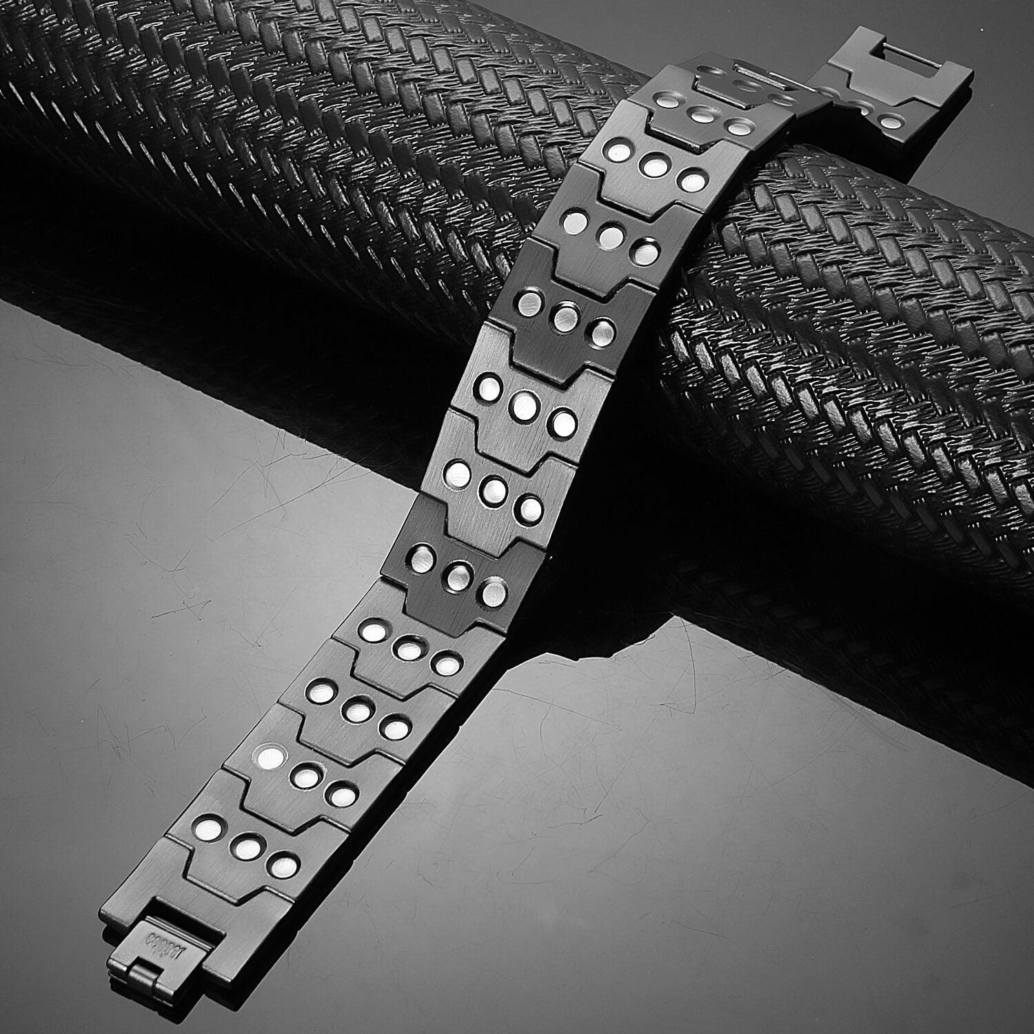 Solid black copper Power Link bracelet with magnetic elements