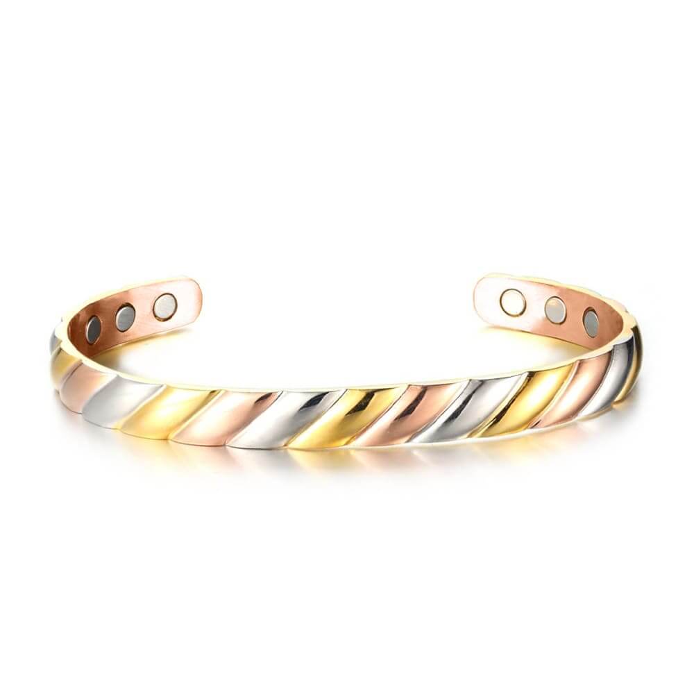 Tri Colour Magnetic Copper Therapy Bangle - Melchior Jewellery