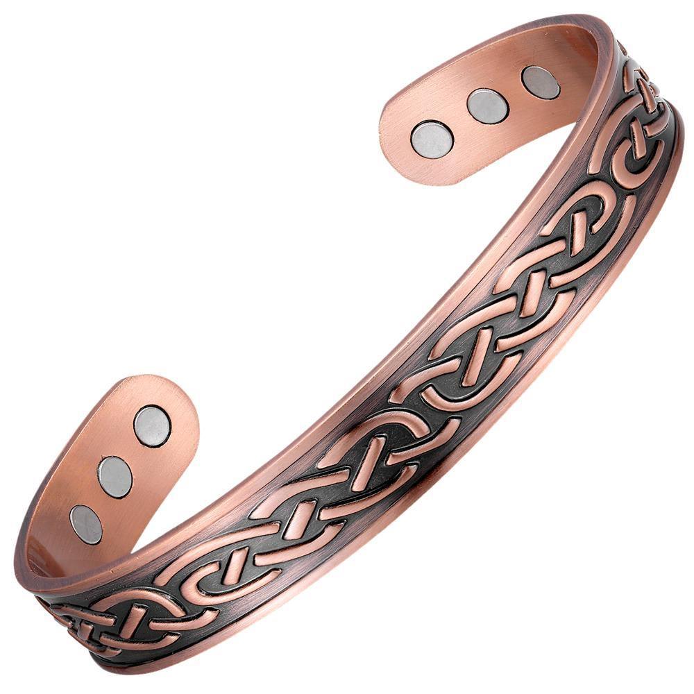 Mens Celtic Legacy magnetic copper bangle