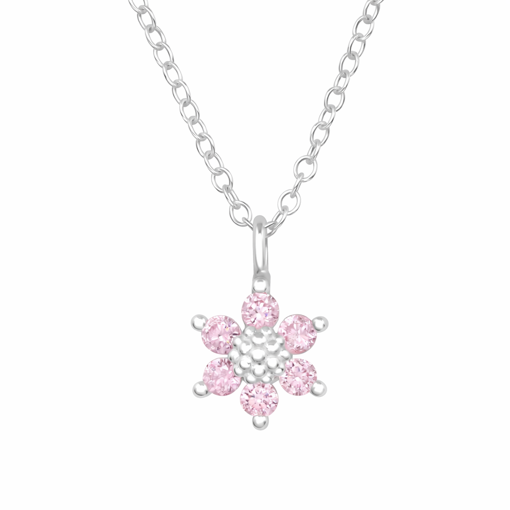 Melchior Jewellery Sparkly Pink Flower Necklace for Kids - Melchior Jewellery