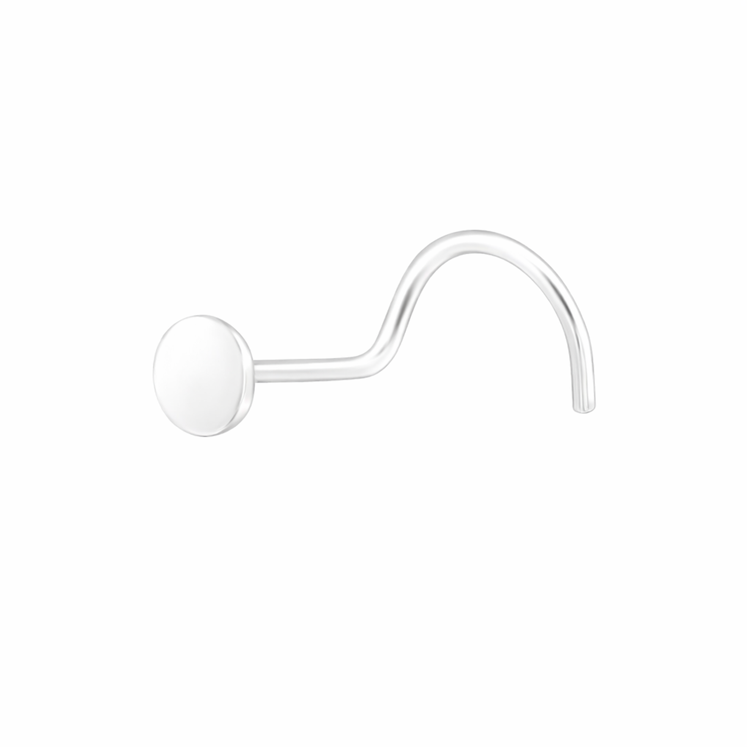 Sterling Silver Round Disc Nose Screw Stud - Melchior Jewellery