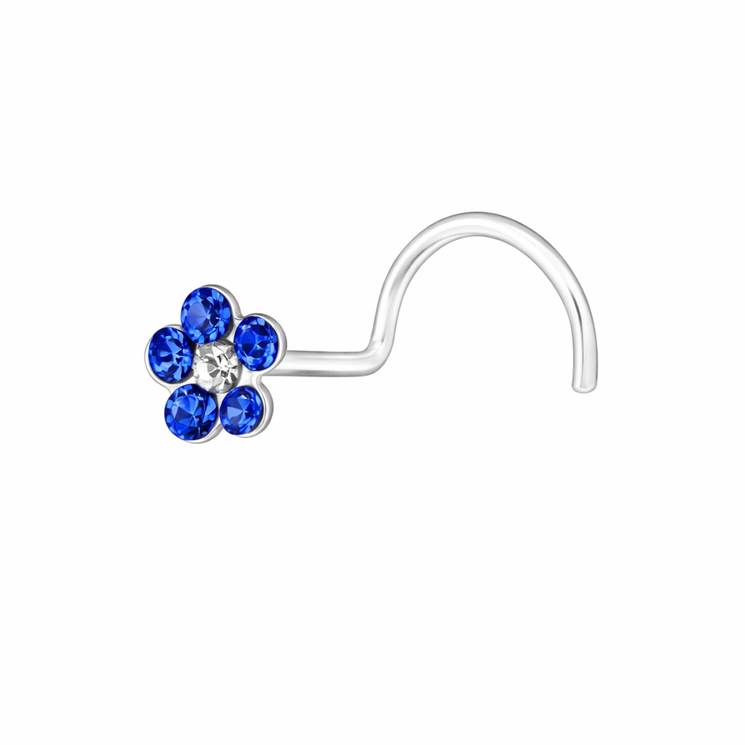 925 Sterling Silver CZ Flower Nose Screw - Melchior Jewellery