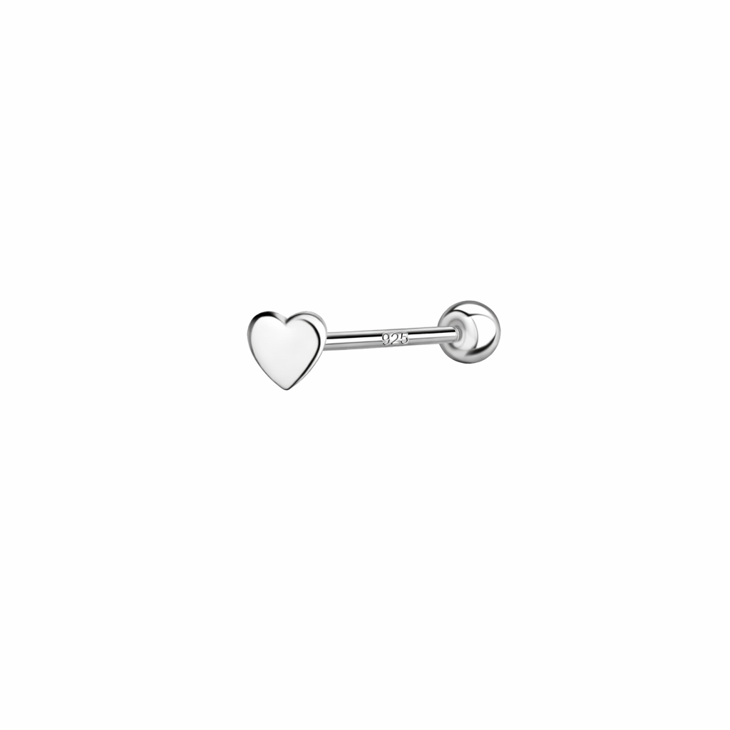 Melchior Sterling Silver Heart Cartilage Stud - Elegant Body Jewellery - Melchior Jewellery
