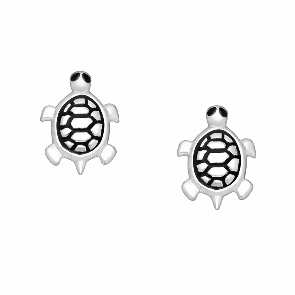 Sterling Silver Turtle Stud Earrings - Melchior Jewellery