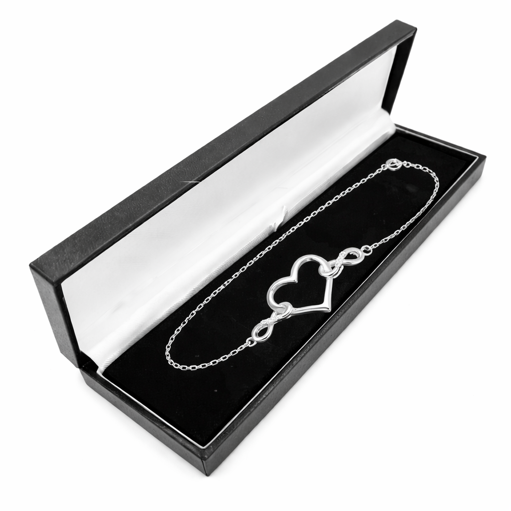 Sterling Silver Heart Infinity Timeless Heart Bracelet - Melchior Jewellery