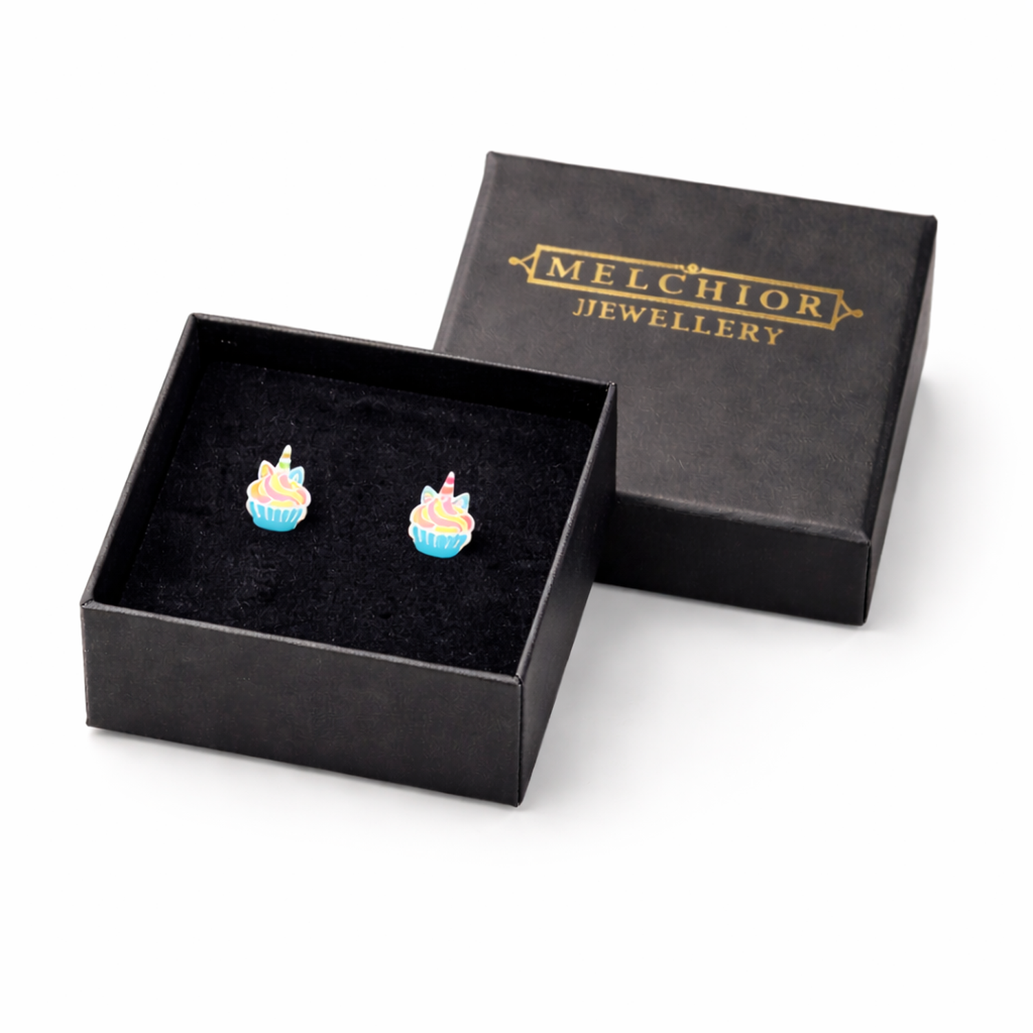 Sterling Silver Kids Earrings Unicorn Cupcake - Melchior Jewellery