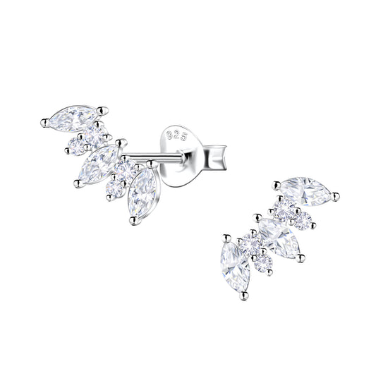 Cubic Zirconia Geometric Silver Earrings - Elegant Design - Melchior Jewellery